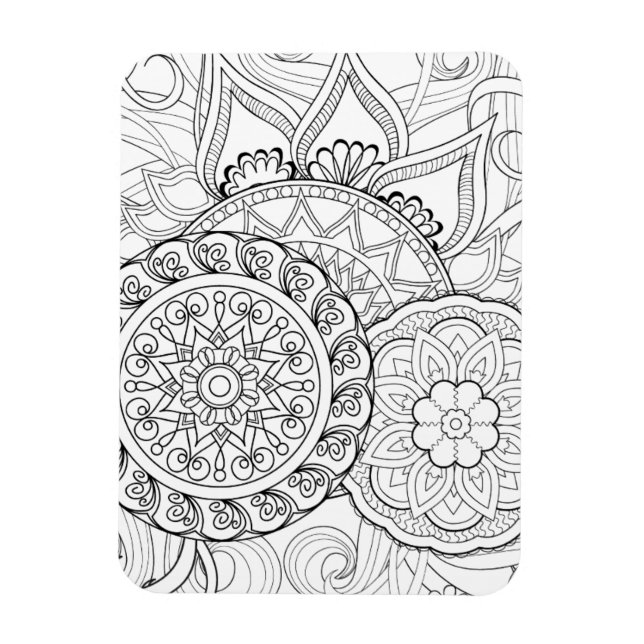 Doodle Flowers And Mandalas Magnet (Vertical)