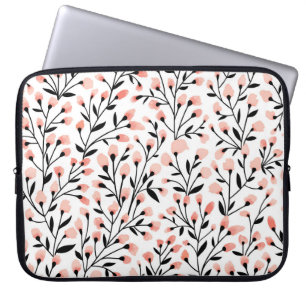 Doodle Flowers: Coral Floral Seamless. Laptop Sleeve