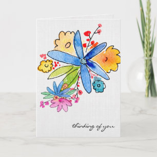 Doodle Flowers Thinking of You Card