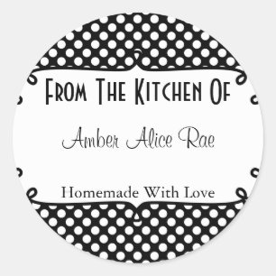 Doodle Frame Black&White Polka Dot Treat Classic Round Sticker