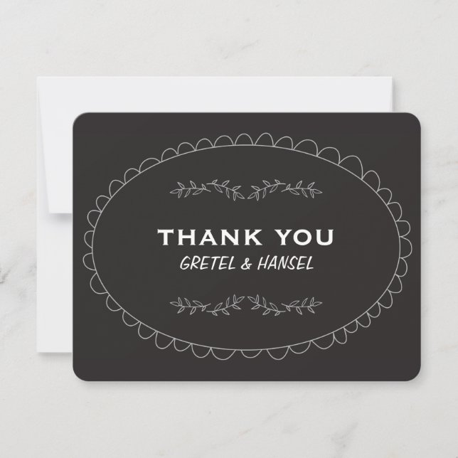 doodle frame thank you card (Front)
