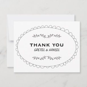 doodle frame thank you card
