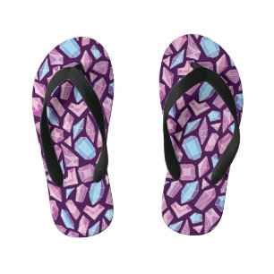 Doodle gems, vintage seamless background. kid's jandals