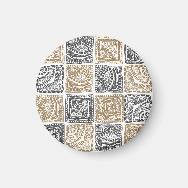 Doodle geometric, vintage abstract pattern. magnet (Front)