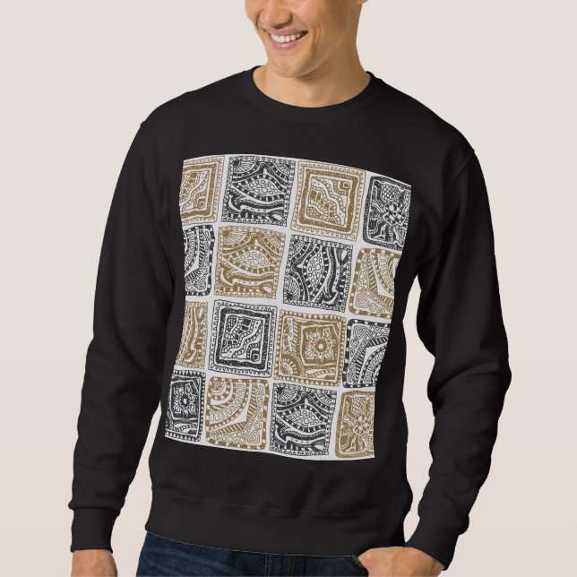 Doodle geometric, vintage abstract pattern. sweatshirt (Front)