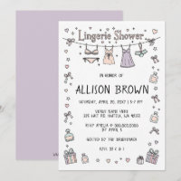 Doodle Hand Drawn Lingerie Shower Bachelorette