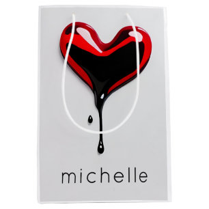 doodle heart love graffiti stencil gift bag 