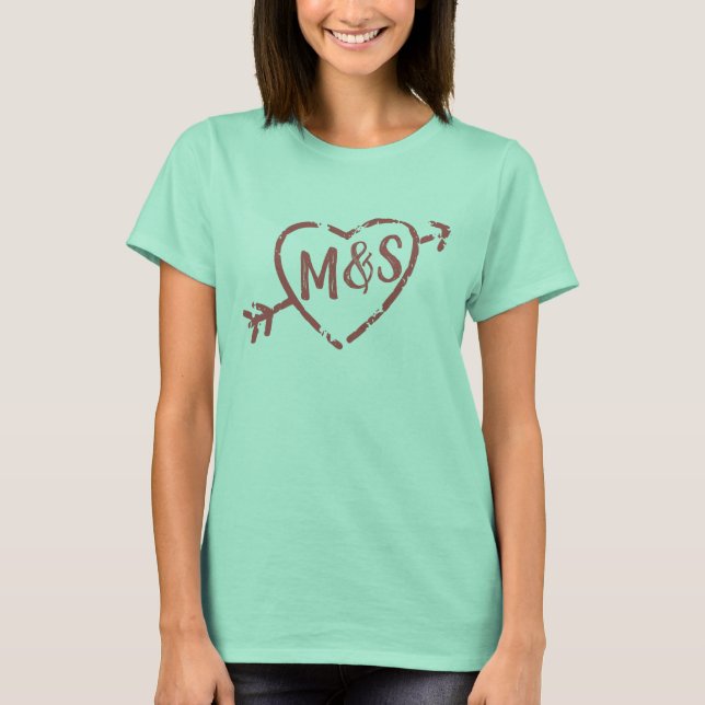 Doodle Heart Monogrammed T-Shirt (Front)