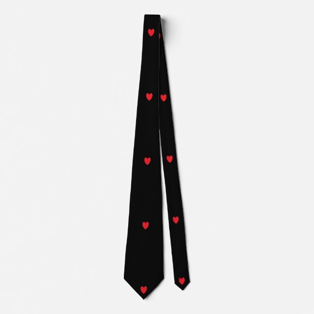 Doodle Heart Patterns Red Black Custom Colours Gif Tie (Front)