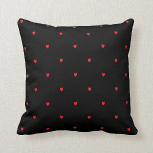 Doodle Heart Patterns Red Black Custom Cute Pretty Cushion