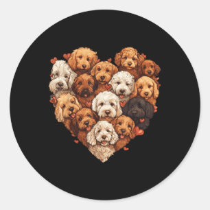Doodle Heart-shaped Cute Goldendoodle Dog Lover Va Classic Round Sticker