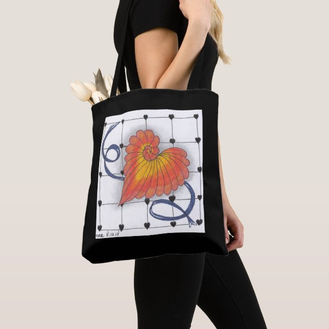 Doodle Heart Tote Bag (Close Up)