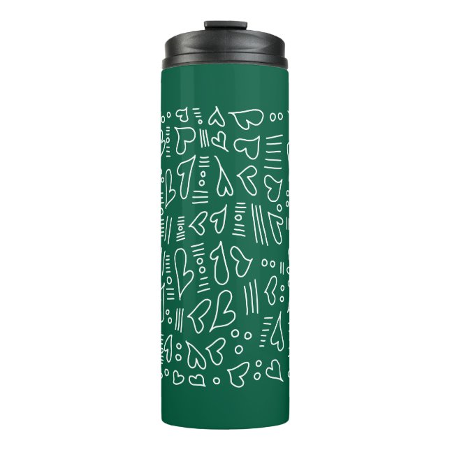Doodle hearts 35 thermal tumbler (Front)