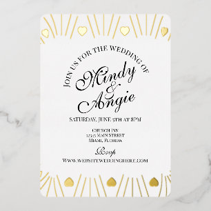 Doodle Hearts Frame Script Wedding
