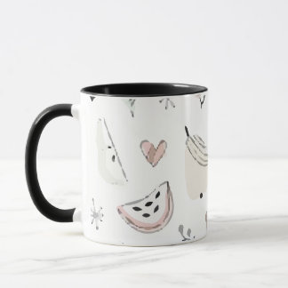 Doodle Hearts Jungle Seamless Mug