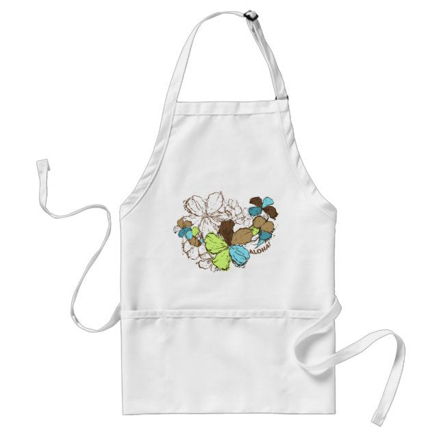 Doodle Hibiscus Chef's Apron (Front)