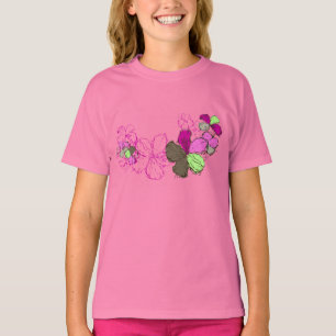Doodle Hibiscus Hawaiian Floral Illustration T-Shirt