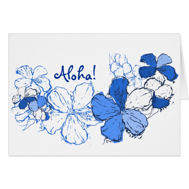 Doodle Hibiscus Hawaiian Illustration (Front Horizontal)