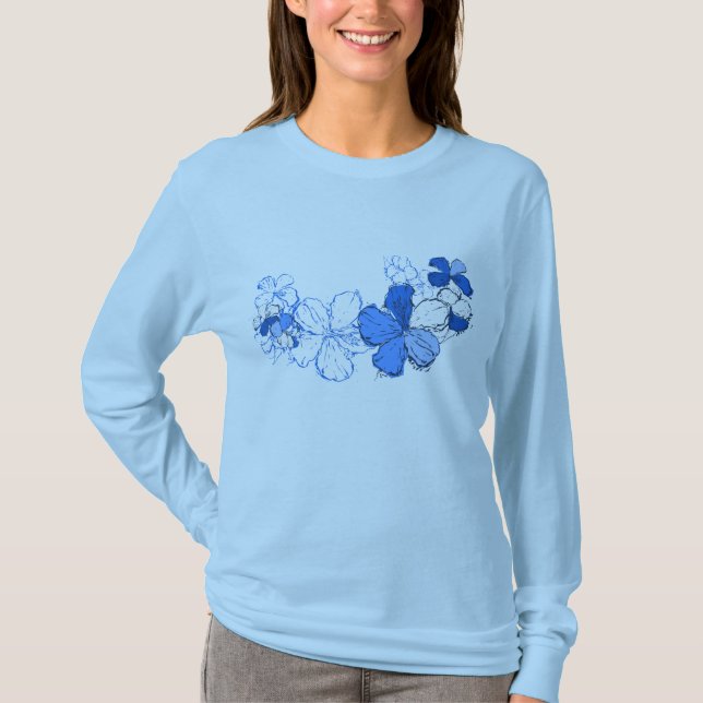 Doodle Hibiscus Ladies Tee (Front)