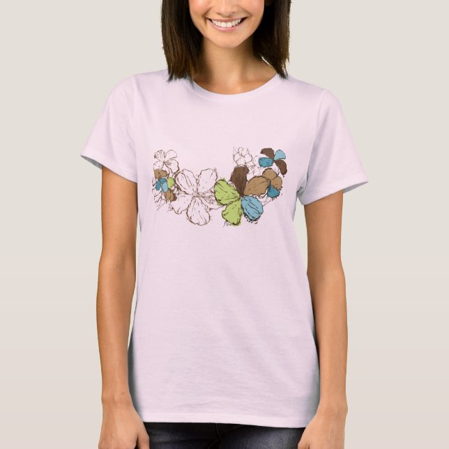 Doodle Hibiscus Ladies Tee (Front)