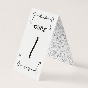 Doodle Illustrations Wedding in Black and White