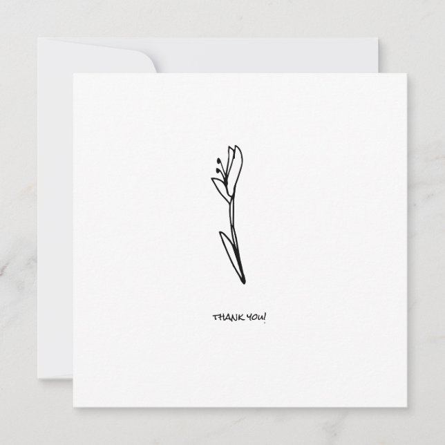 Doodle Illustrations Wedding in Black and White Card (Front)
