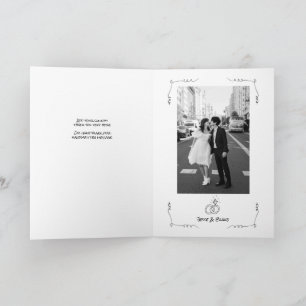 Doodle Illustrations Wedding in Black and White Card