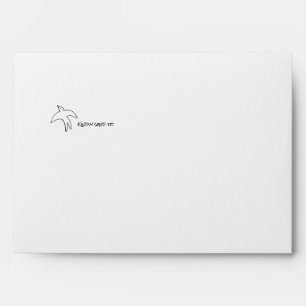 Doodle Illustrations Wedding in Black and White Envelope