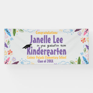 Doodle Kindergarten Graduation Party  Banner