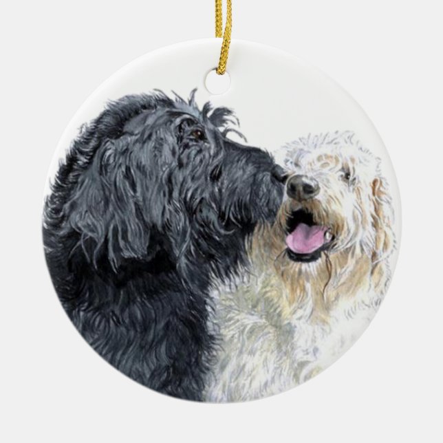 Doodle Kisses Ceramic Tree Decoration (Front)