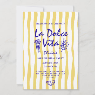 Doodle La Dolce Vita any age birthday invitation