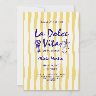 Doodle la dolce vita bridal shower invitations