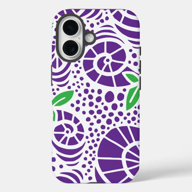 Doodle leaves and abstract snail curls Case-Mate iPhone case (Back)