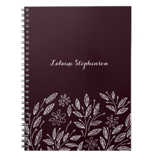 doodle leaves and flowers notebook
