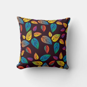 doodle leaves cushion