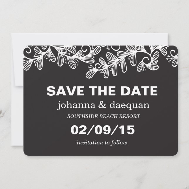 Doodle Leaves Save The Date (Front)