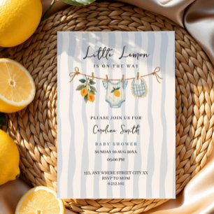 doodle little lemon citrus whimsical baby shower invitation