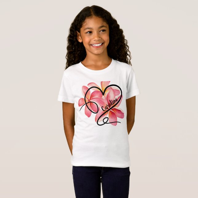 Doodle Love Heart & Flowers T-Shirt (Front Full)