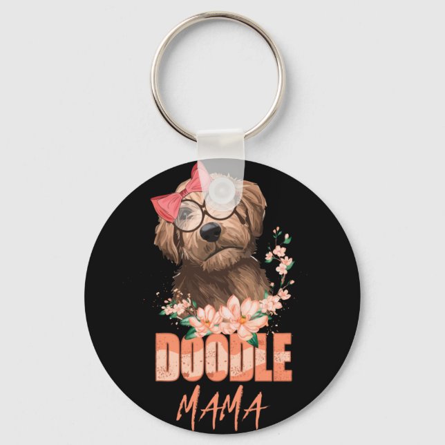 Doodle Mama Gift Goldendoodle Mum Dog Lover Gift Key Ring (Front)