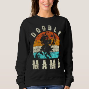 Doodle Mama Retro Vintage Breed Paws Bone Dogs Bre Sweatshirt