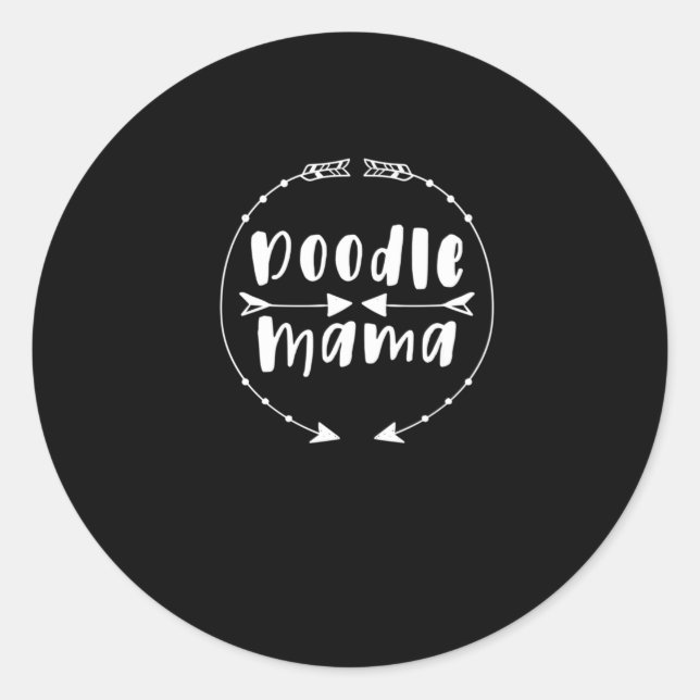 Doodle Mama T-Shirt Golden Doodle Mum Labradoodle Classic Round Sticker (Front)