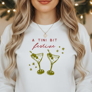 Doodle Martini Festive Funky Christmas Party Sweatshirt