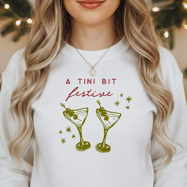 Doodle Martini Festive Funky Christmas Party Sweatshirt (Creator Uploaded)