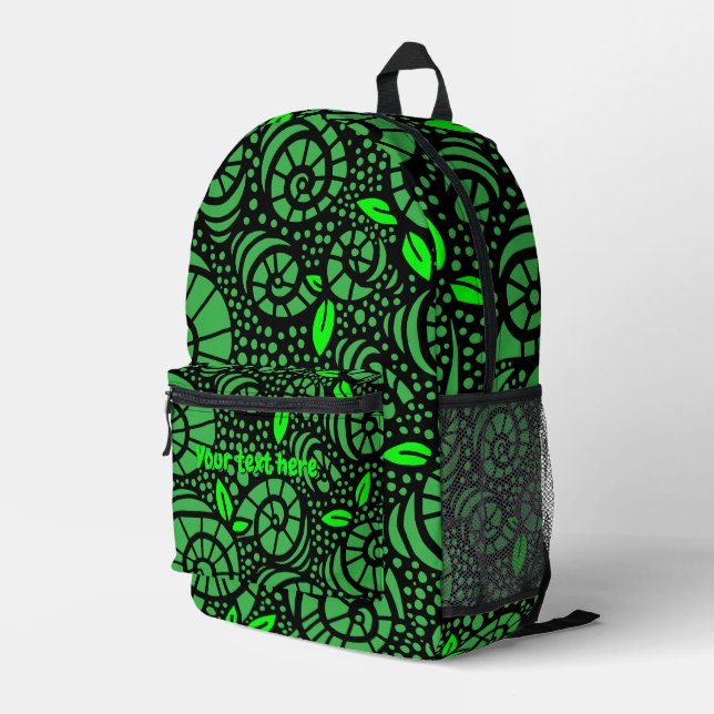 Doodle messy swirl abstract art printed backpack (Back Corner Right)