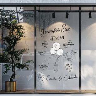 Doodle Modern Balloon Happy Birthday 