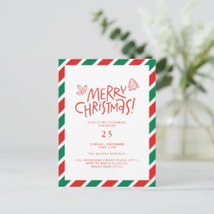 Doodle modern merry christmas party card