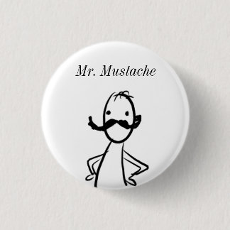 doodle, Mr. Moustache 3 Cm Round Badge