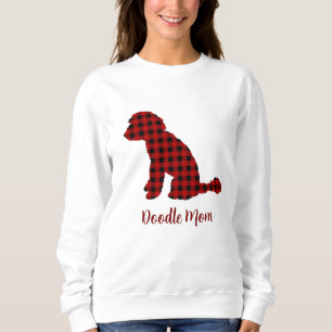 Doodle Mum Labradoodle In Buffalo Check Plaid Sweatshirt