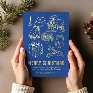Doodle Non-Photo Blue Christmas