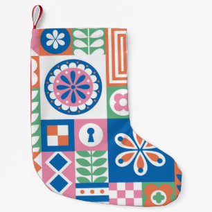 doodle orange pumpkin seamless pattern, autumn sea small christmas stocking